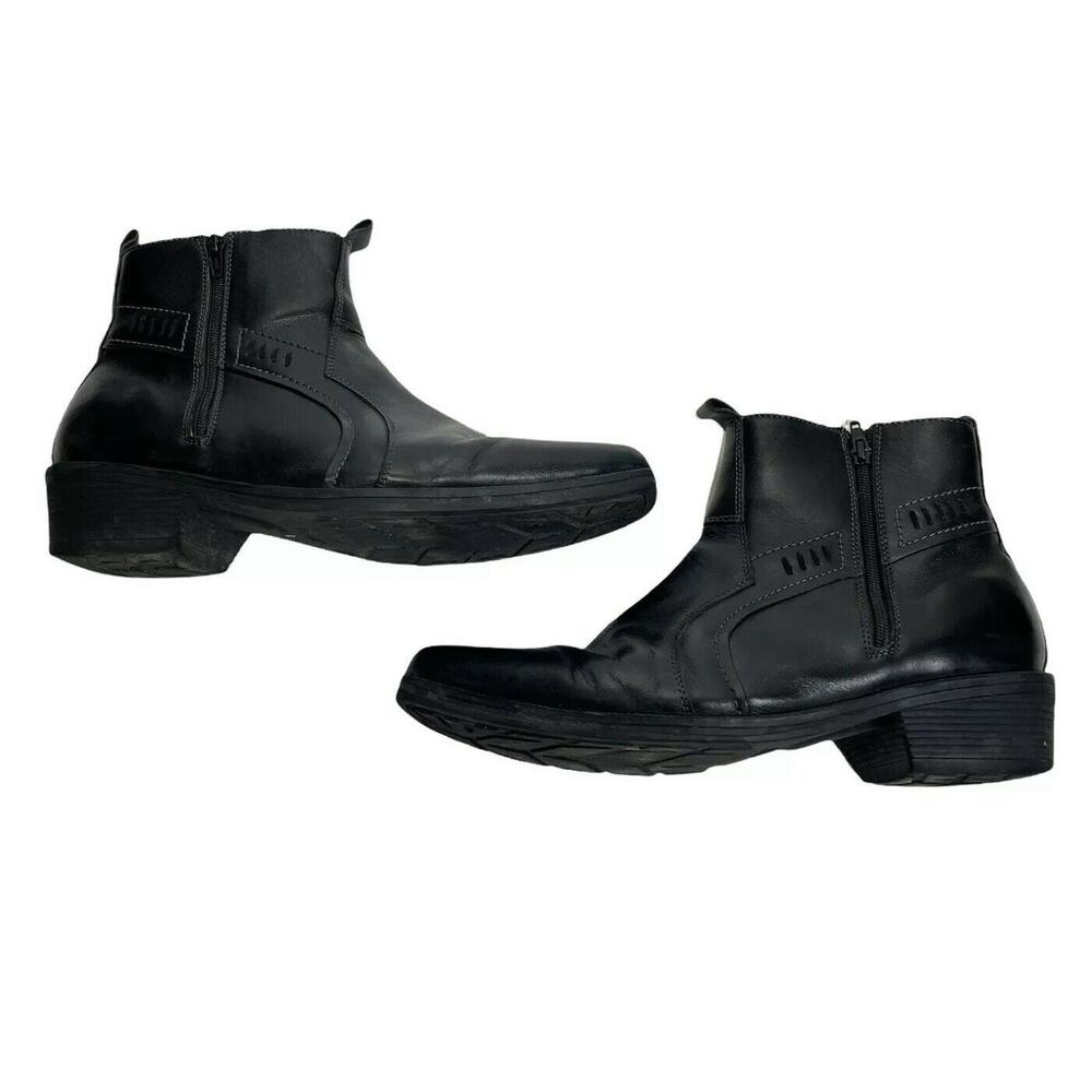 pavers double zip leather ankle boots size 46